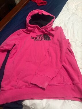 The North Face Hot Pink Hoodie with Black Logo